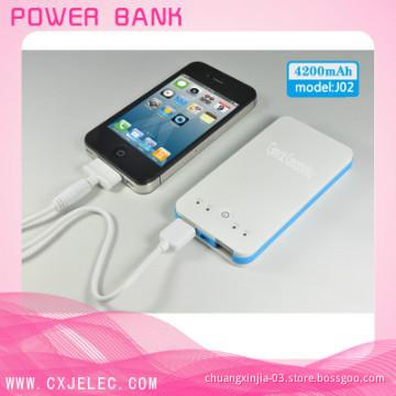 Portable mobile phone charger with dual USB output, easy take